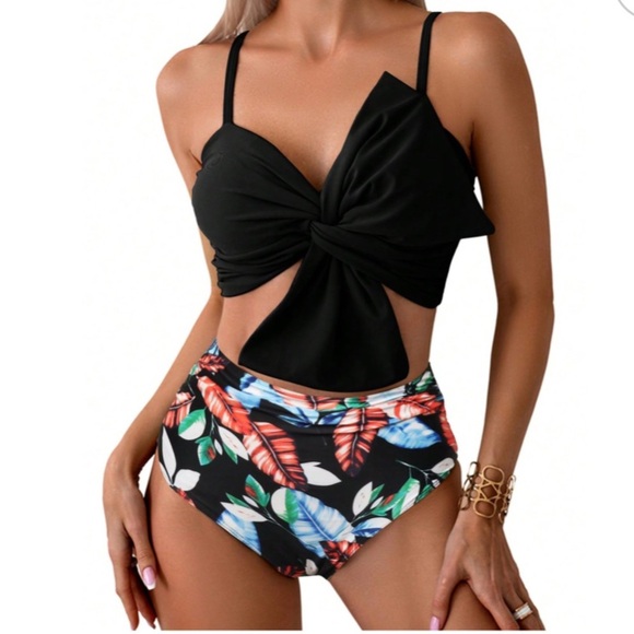 NWT Milumia 2-Piece High Waisted Bow Bikini – Size M - Picture 1 of 8